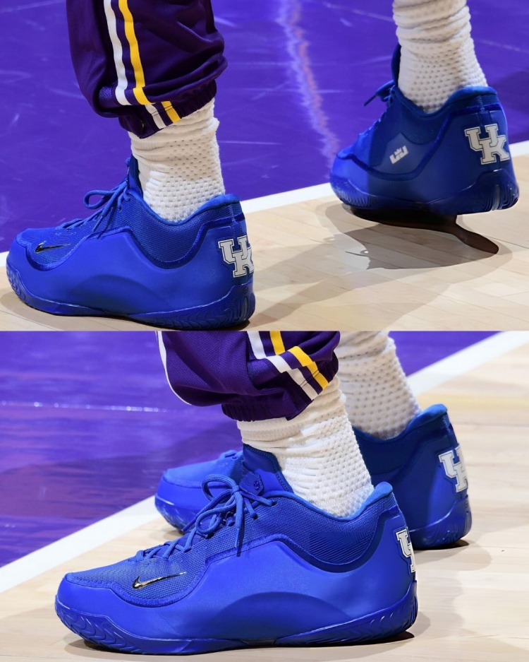 又一双大学PE！詹姆斯今日上脚肯塔基大学LeBron 23 PE